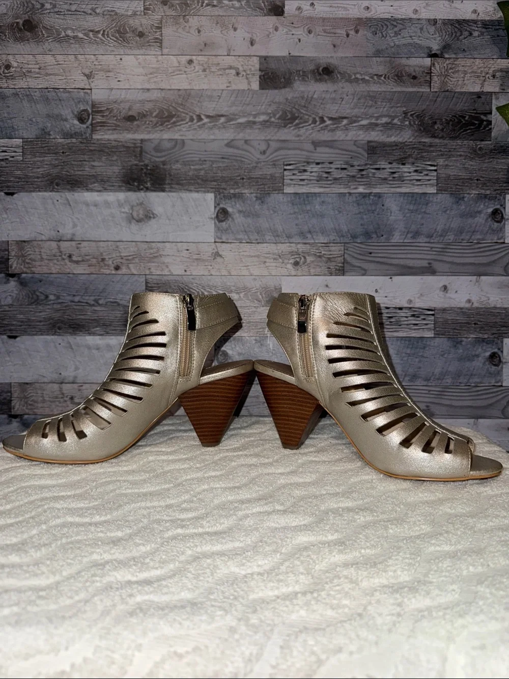 Coach Metallic Gold Strappy Heels